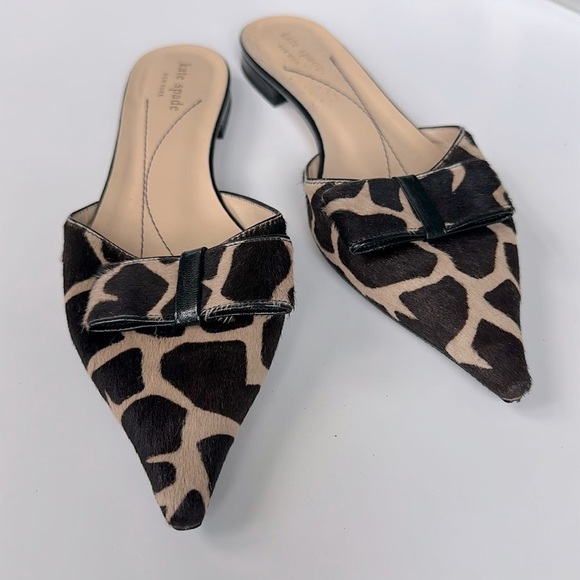 Kate Spade Animal Print Pony Hair Mule/Slide  size 8 - Picture 1 of 8